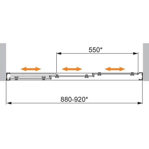 Дверь душевая FAMILY-BF-3-90-C-Cr-M